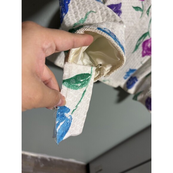 VTG Sequin Jacket Union Tag Sz 8 flowers Retro Elegant Festive Glam - Picture 7 of 10